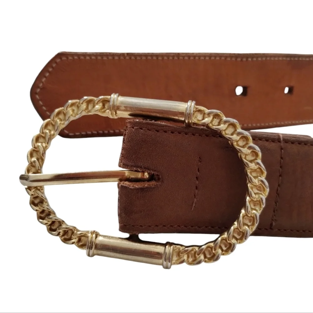 Zele Vintage Full‎ Grain Cowhide Leather Belt Womens size Med 30 Western, Casual